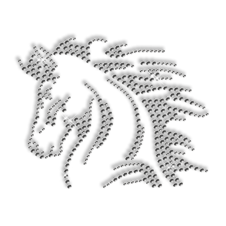 Cool Horse Iron on Pattern Rhinestone Design