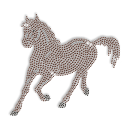 Diamante Brown Horse Hotfix Design Bling Transfer