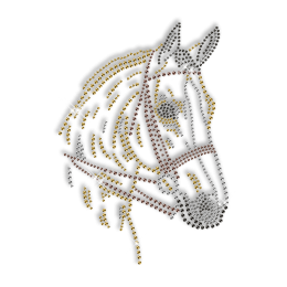 Rhinestone Horse Pattern Cool Iron on for Clothing