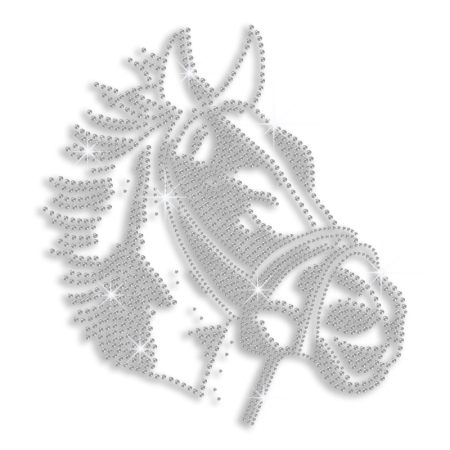 AB Crystal Horse Iron-on Rhinestone Transfer