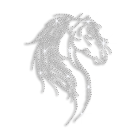 Crystal Horse Iron-on Rhinestone Transfer