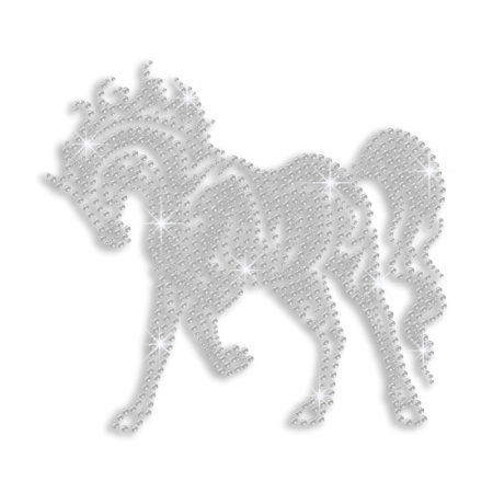 Crystal Standing Horse Iron-on Rhinestone Transfer