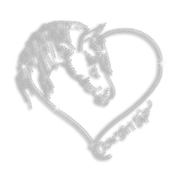 Crystal Horse Cowgirl Up Iron-on Rhinestone Transfer