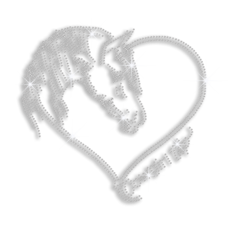 Crystal Horse Cowgirl Up Iron-on Rhinestone Transfer