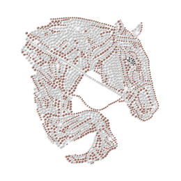 Shimmery Running Horse Iron on Rhinestone Transfer