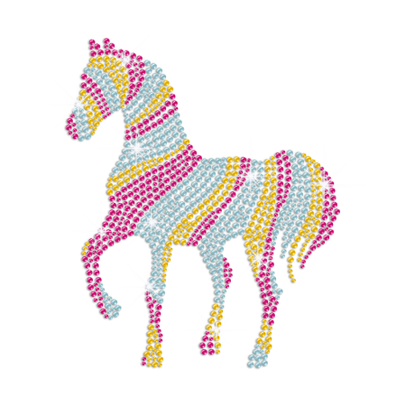 Running Horse Iron-on Rhinestone Transfer