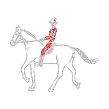 Knight & Horse Iron on Rhinestone Transfer