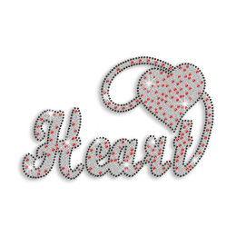 Bling Heart Iron-on Rhinestone Transfer