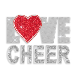 Love Cheer Iron-on Glitter Rhinestone Transfer