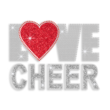 Love Cheer Iron-on Glitter Rhinestone Transfer