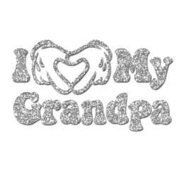 Lovely I Love Grandpa Glitter Iron on Transfer
