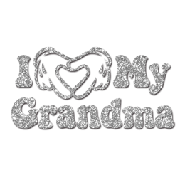 Silve I Love Grandma Hotfix Glitter Iron on Transfer
