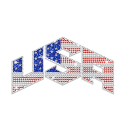 Creative USA Font Iron-on Glitter Rhinestone Transfer