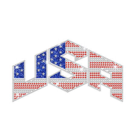 Creative USA Font Iron-on Glitter Rhinestone Transfer