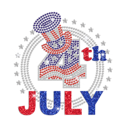 July 4th Celebration Heat Press Rhinestone Transfer Design