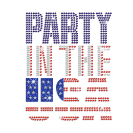 Big Party In The USA Hot-fix Rhinestone Transfer