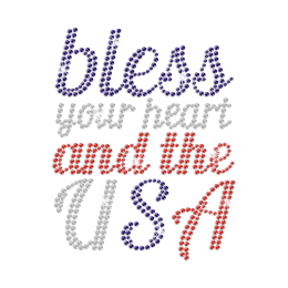 Hot Patriotic Enthusiasm Iron-on Rhinestone Transfer