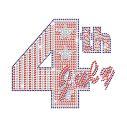 Bling July 4th Iron on Rhinestone Transfer