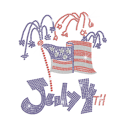 July 4th Party Iron on Rhinestone Transfer