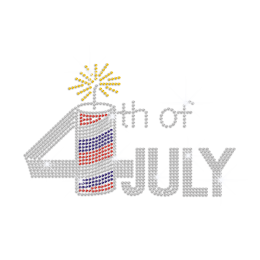 Sparkling Crystal 4th of July Fireworks Iron-on Rhinestone Transfer