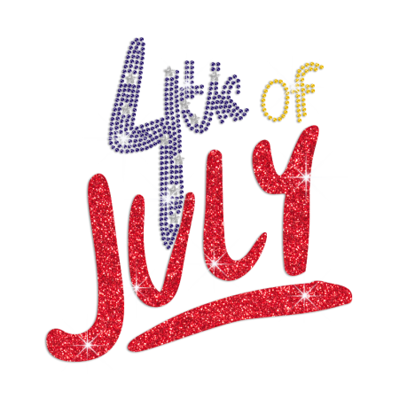 4th of July Iron on Rhinestone Glitter Transfer