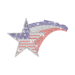 Shining America Star Hotfix Rhinestone Transfer