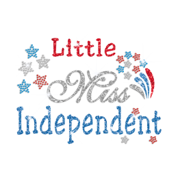 Glittering Little Miss Independent Iron on Rhinestone Transfer