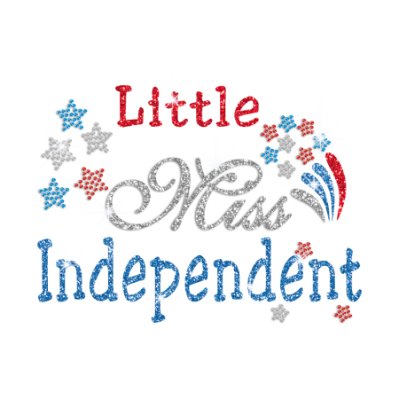 Glittering Little Miss Independent Iron on Rhinestone Transfer