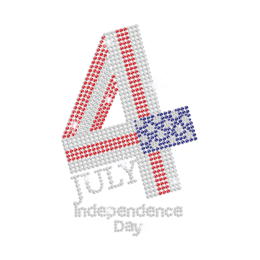 American Flag July 4 Crystal Independence Day Rhinestone Iron On