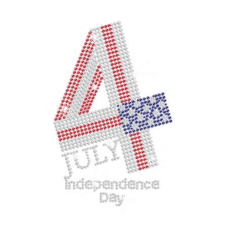 American Flag July 4 Crystal Independence Day Rhinestone Iron On