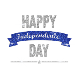 Glittering Happy Independence Day Iron on Rhinestone Transfer Motif