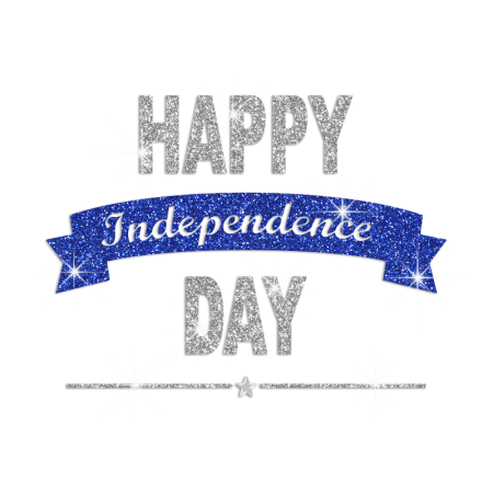 Glittering Happy Independence Day Iron on Rhinestone Transfer Motif