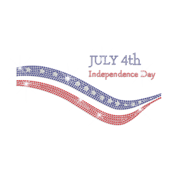 July 4th Independence Day Iron on Rhinestone Transfer Motif