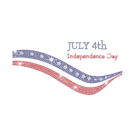 July 4th Independence Day Iron on Rhinestone Transfer Motif