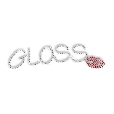 Gloss Kiss Lip Bling Iron on Motif