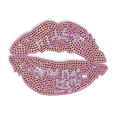 Simple Kiss Lip Pattern Rhinestone Iron on