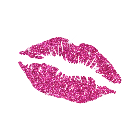 Glitter Pink Kiss Lip Hot Fix Transfer