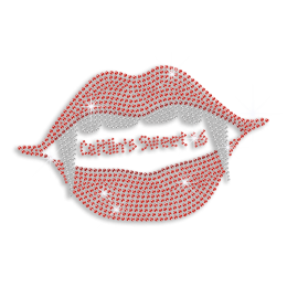 Custom Cool Red Sparkling Sweet 16 Vampire Kiss Diamante Iron on Transfer Motif