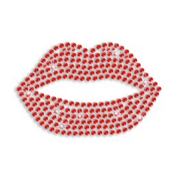 Red Lips Sexy Kiss Iron-on Rhinestone Transfer