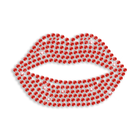 Red Lips Sexy Kiss Iron-on Rhinestone Transfer