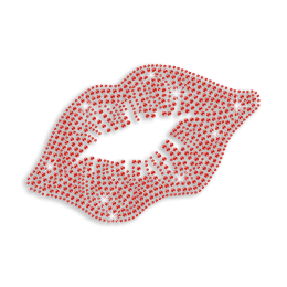 Ruby Kiss & Lips Iron-on Rhinestone Transfer