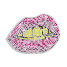 Bright Lips Kiss Iron-on Rhinestone Transfer