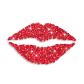 Red Lips & Kiss Iron-on Glitter Rhinestone Transfer