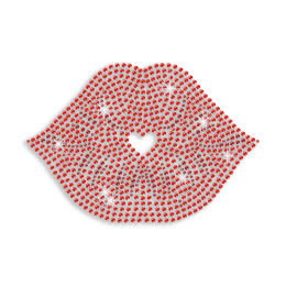 Sexy Kiss Red Lips Iron-on Rhinestone Transfer Design