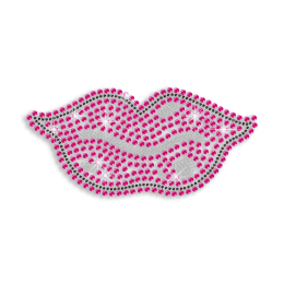 Rose Pink Sexy Lips Iron-on Rhinestone Transfer Design