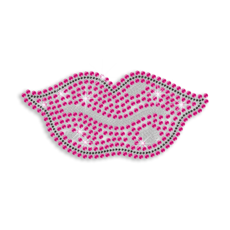 Rose Pink Sexy Lips Iron-on Rhinestone Transfer Design