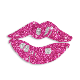 Sexy Kiss with Lips Glitter Iron-on Transfer Motif