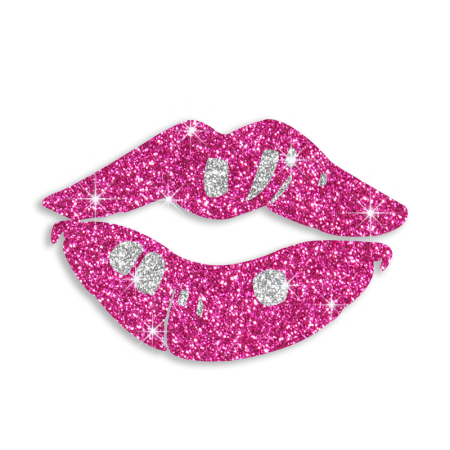 Sexy Kiss with Lips Glitter Iron-on Transfer Motif