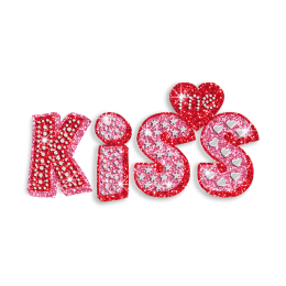 Cutsy Kiss Me Hotfix Glitter Nailhead Iron-on Transfer