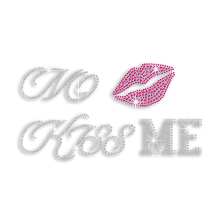 Elegant Kiss Me with Lips Iron-on Rhinestone Transfer